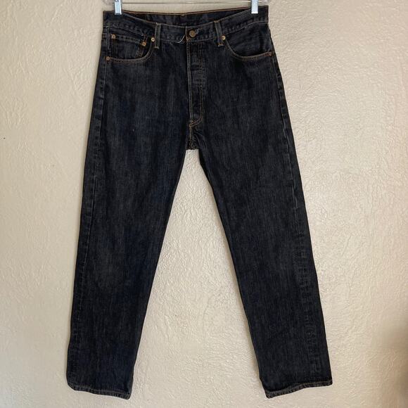 Levi's 501xx Button Fly Made in Mexico Dark Wash Denim Size 35Wx34L